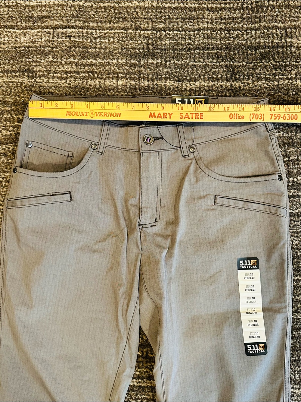 5.11 Tactical Women’s Cirrus Pants Size 10 Regular Gray Ripstop Straight Leg New - Picture 12 of 16